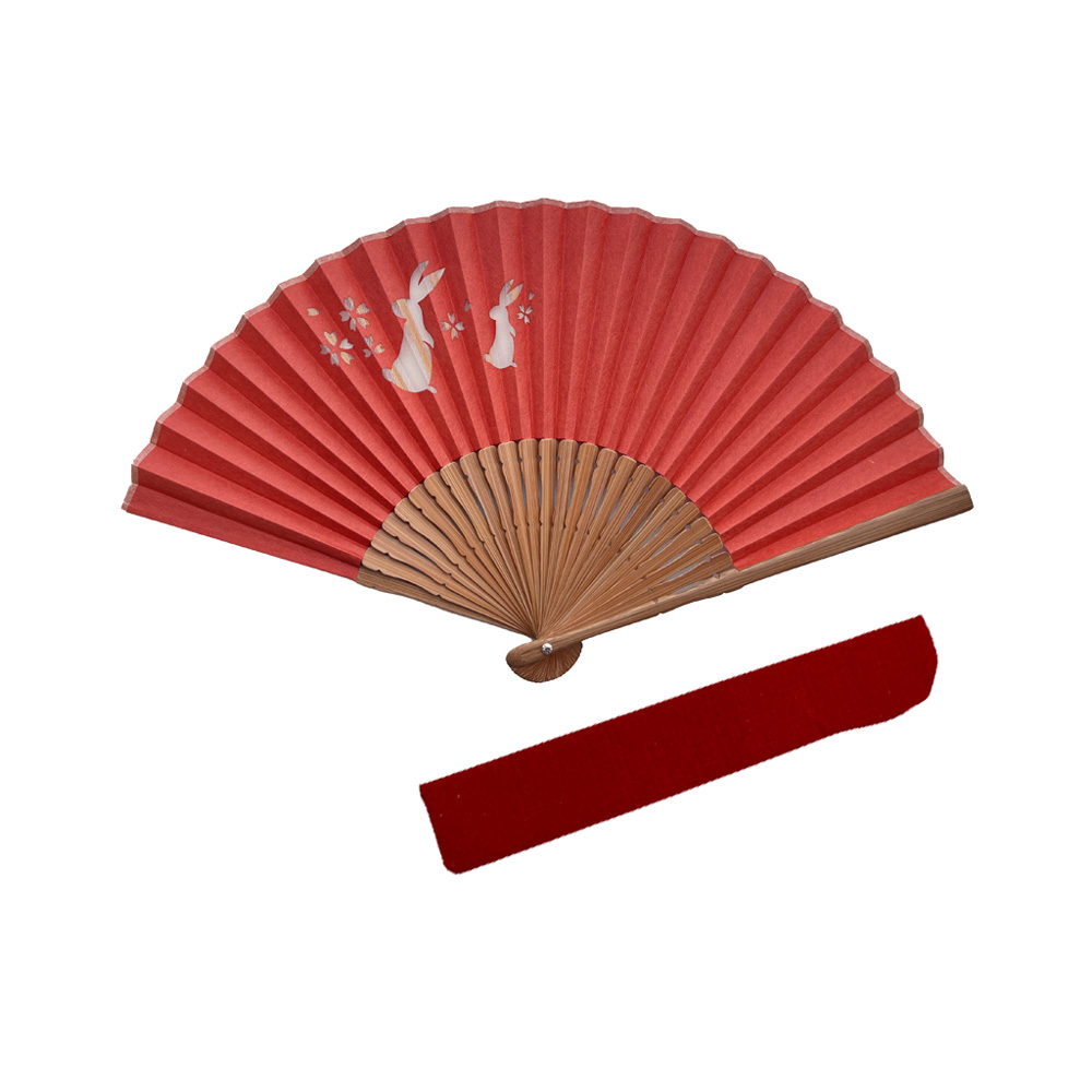 婦人用　ミニ切抜扇　うさぎ